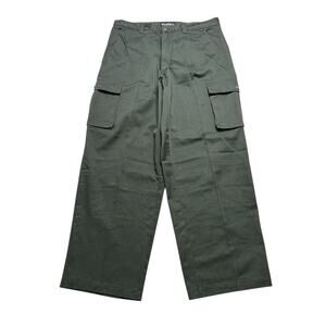 Vintage 90s Monba Cargo Pants Green Sz38 Utility Workwear actual 36x30 baggy Y2K